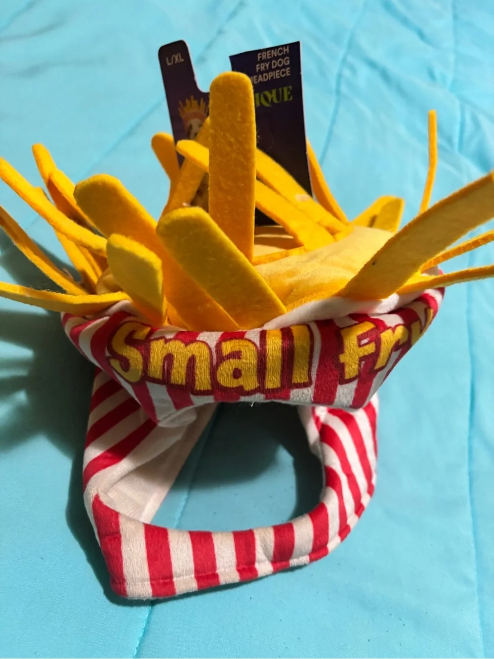 Bootique Yellow French Fry Dog Headpiece L/XL
